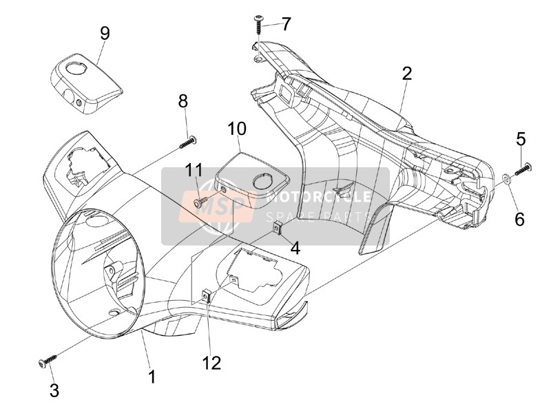 65268200H8, Rear Handlebars Cover, Piaggio, 0