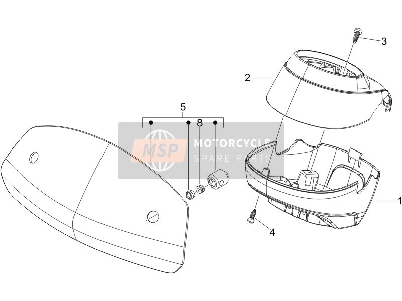 Vespa GTV 125 4T E3 2006 Lenkerabdeckungen für ein 2006 Vespa GTV 125 4T E3