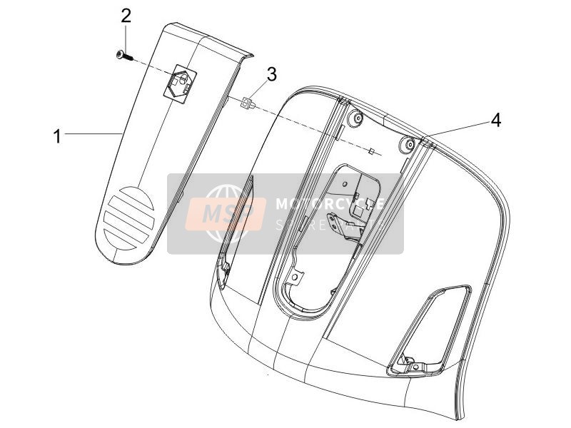 Vespa GTV 125 4T E3 (UK) 2006 Front Shield for a 2006 Vespa GTV 125 4T E3 (UK)