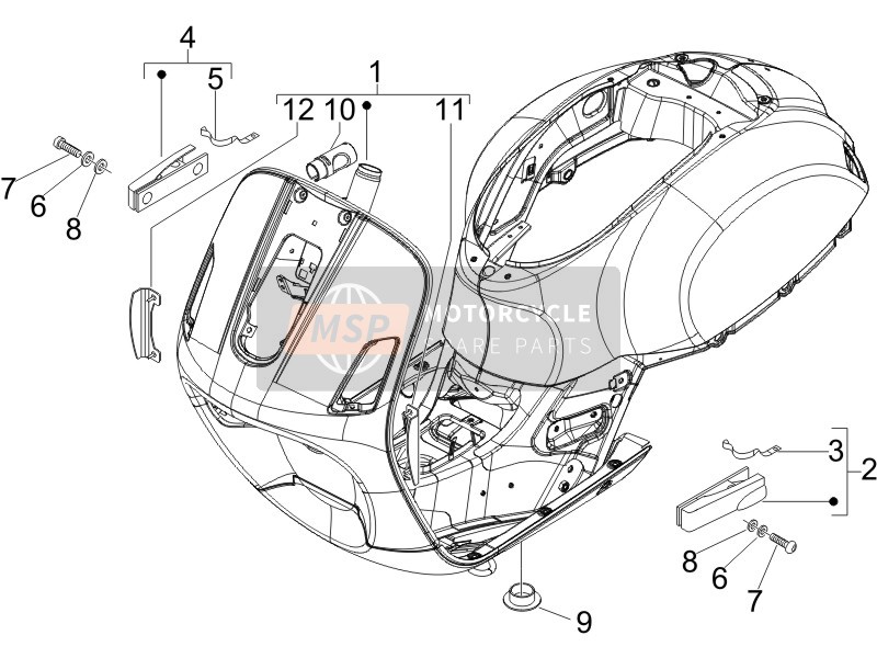 Vespa GTV 250 ie 2006 Frame/Bodywork for a 2006 Vespa GTV 250 ie