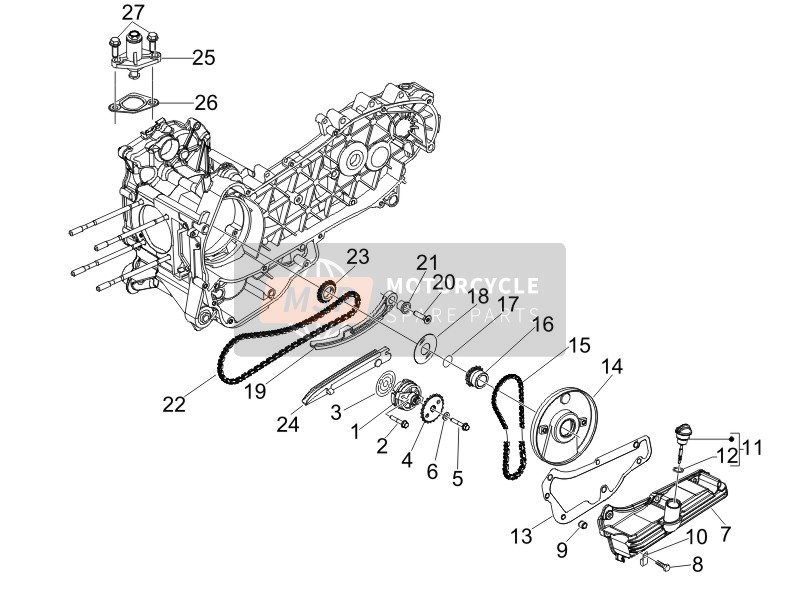 Vespa GTV 250 ie Navy 2007 Oil Pump for a 2007 Vespa GTV 250 ie Navy