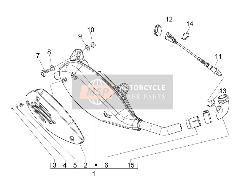1A018760, Exhaust Pipe With Ip, Piaggio, 1