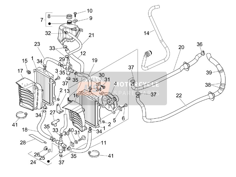 Vespa GTV 250 ie (USA) 2007 Cooling System for a 2007 Vespa GTV 250 ie (USA)