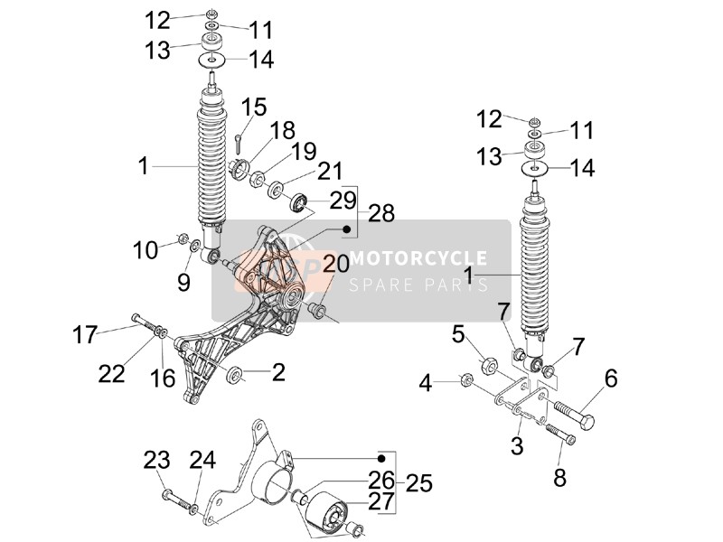 1A019545, Suspension Arm Assembly, Piaggio, 2