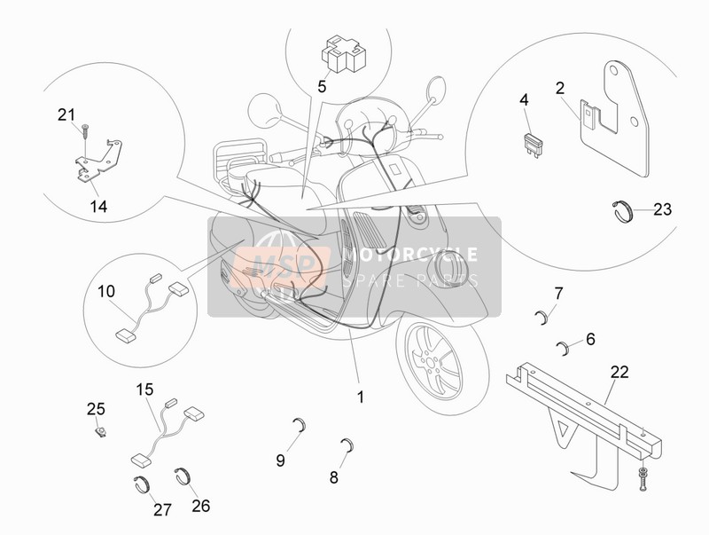 642765, Frame Harnas, Piaggio, 0