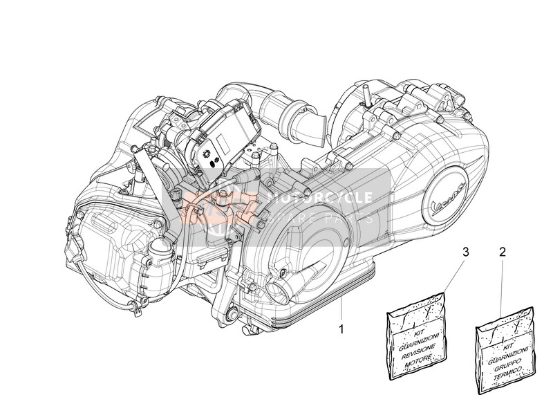 Vespa LT 150 4T 3V ie 2014 Moteur, Assemblée pour un 2014 Vespa LT 150 4T 3V ie