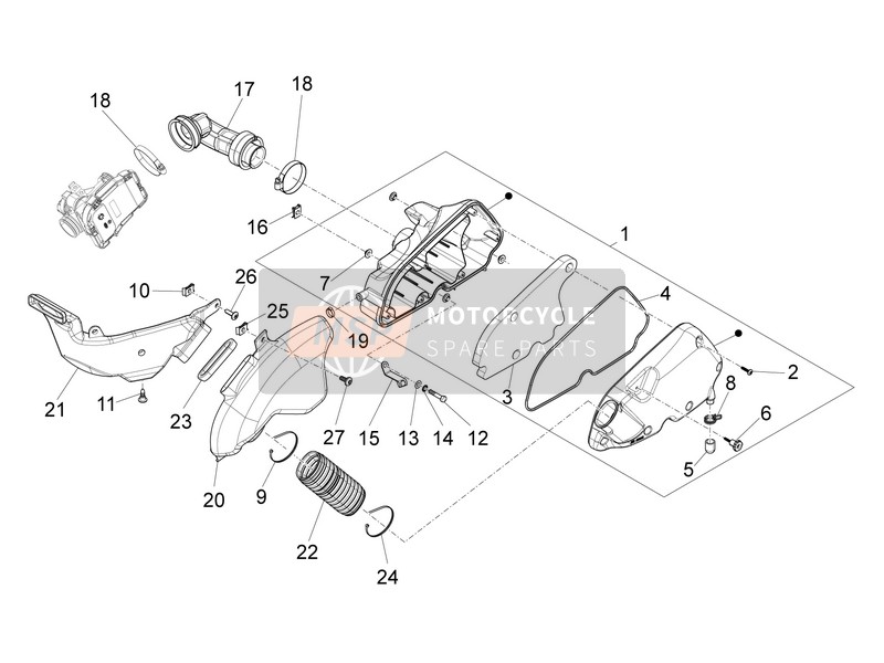 Vespa LT 150 4T 3V ie 2014 Filtre à air pour un 2014 Vespa LT 150 4T 3V ie