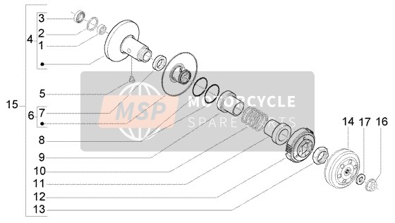 Vespa LX 125 2006 Polea conducida para un 2006 Vespa LX 125