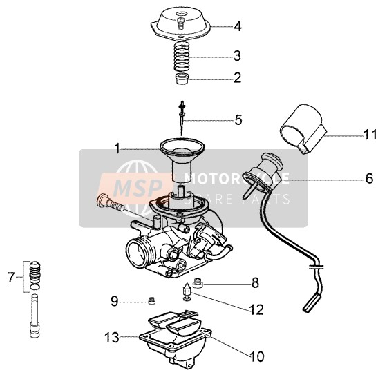 Vespa LX 125 2006 Carburettor (2) for a 2006 Vespa LX 125