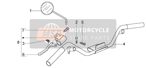 Vespa LX 125 2006 Pièces de composants de guidon pour un 2006 Vespa LX 125