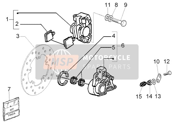 Vespa LX 125 2006 Scheibenbremssattel für ein 2006 Vespa LX 125