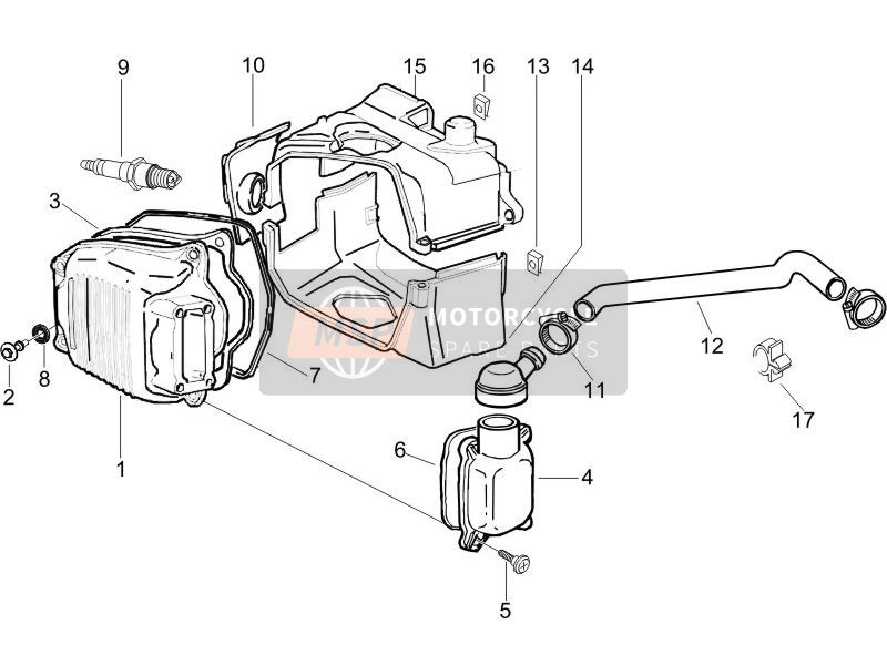 Vespa LX 125 4T 2006 Le couvre-culasse pour un 2006 Vespa LX 125 4T