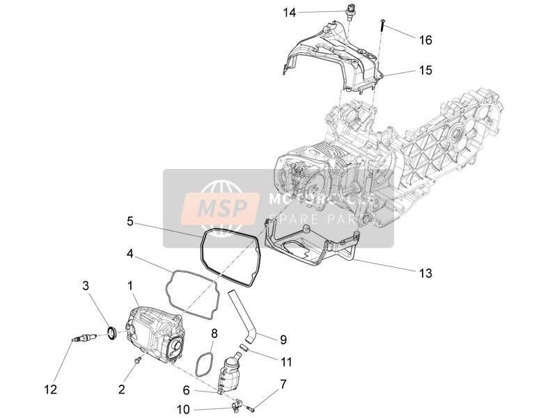 Vespa LX 125 4T 3V ie 2013 Cubierta de tapa de cilindro para un 2013 Vespa LX 125 4T 3V ie