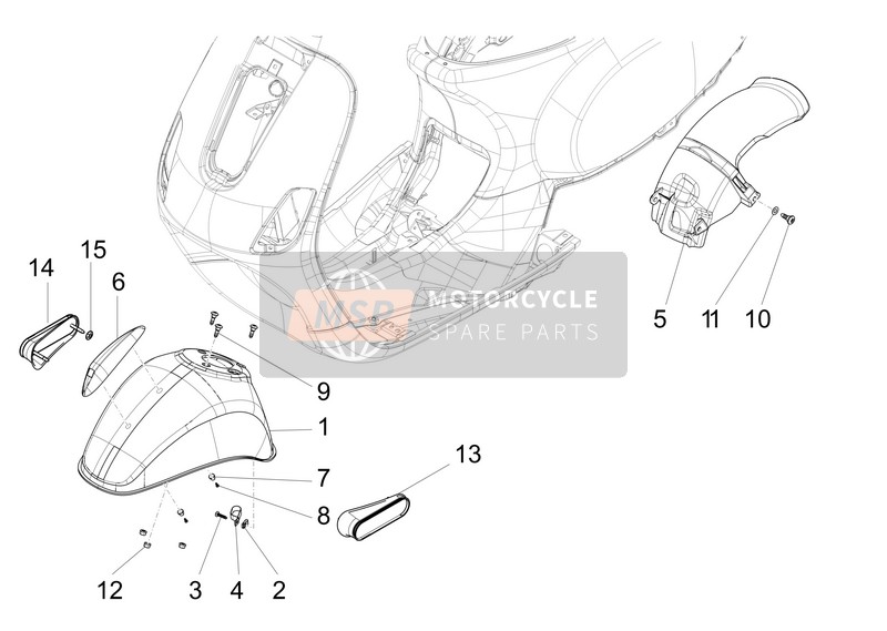 66652800NL, Voorkant Spatbescherming, Piaggio, 0