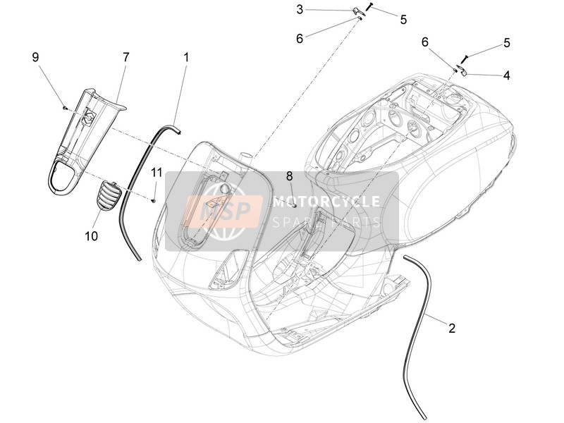 Vespa LX 125 4T 3V ie (Vietnam) 2013 Frontscheibe für ein 2013 Vespa LX 125 4T 3V ie (Vietnam)