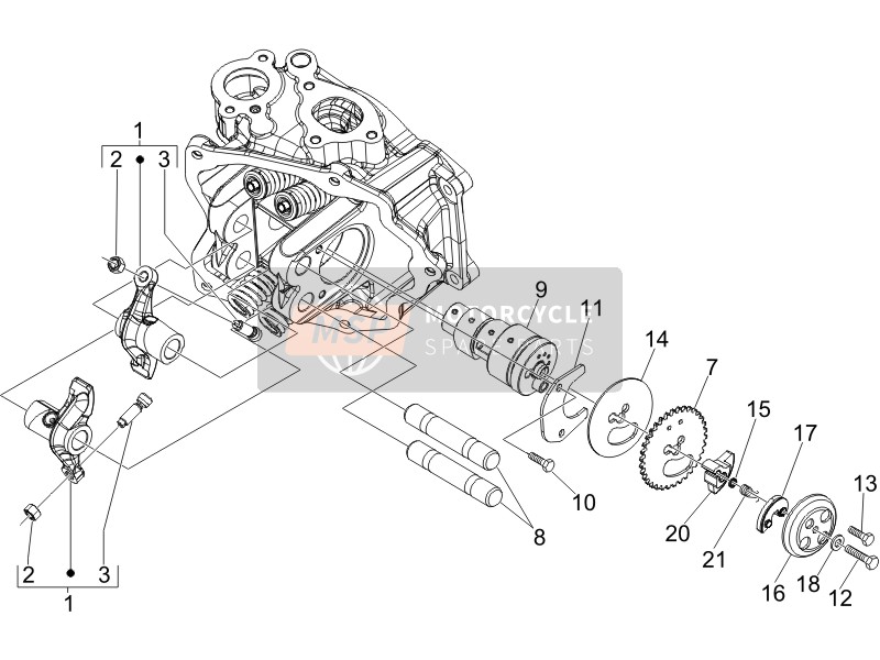 Vespa LX 125 4T E3 2009 Unità di supporto per leve oscillanti per un 2009 Vespa LX 125 4T E3