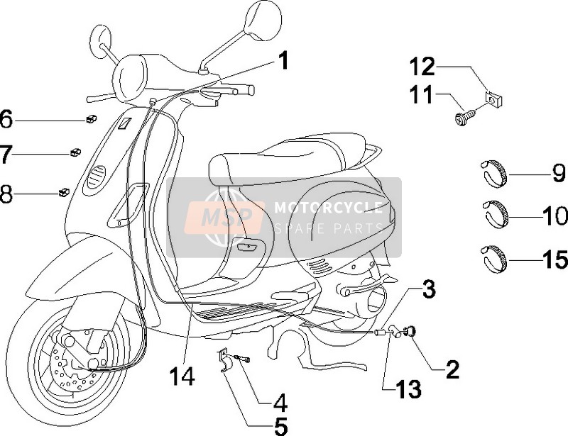 Vespa LX 125 4T E3 2009 Transmissies voor een 2009 Vespa LX 125 4T E3