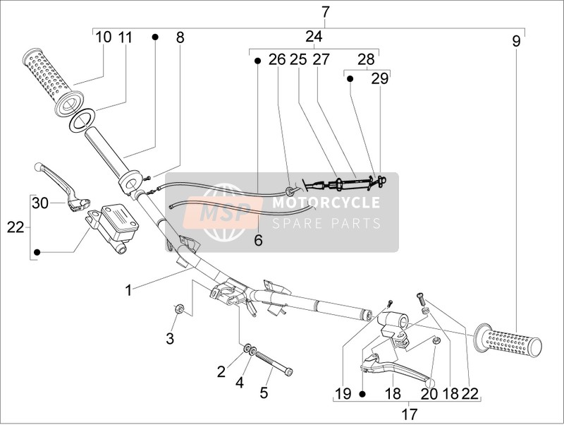 651291, Throttle Control Sleeve Assembly, Piaggio, 0