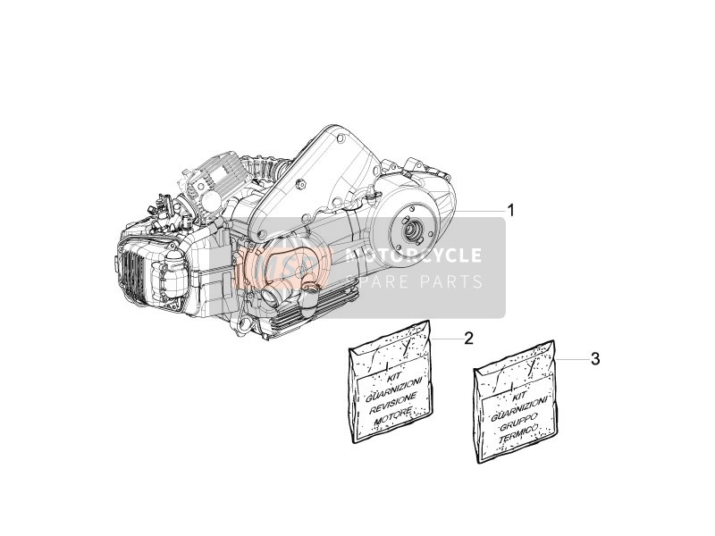 Vespa LX 125 4T ie E3 2009 Moteur, Assemblée pour un 2009 Vespa LX 125 4T ie E3