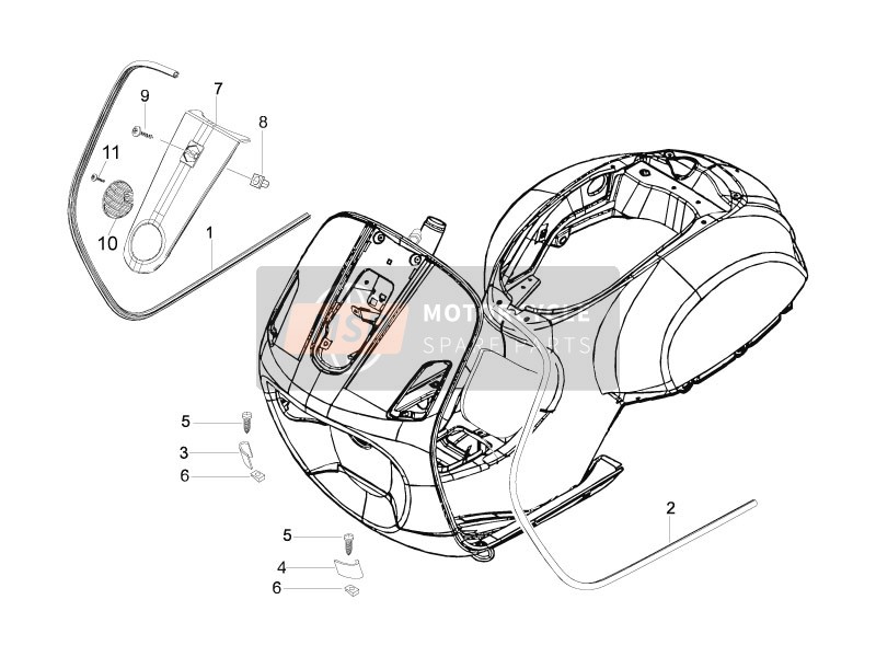 657587, Steering Cover Front Cowl, Piaggio, 0