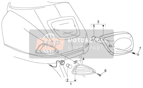 Vespa LX 150 2005 Rear Tail Lamp for a 2005 Vespa LX 150