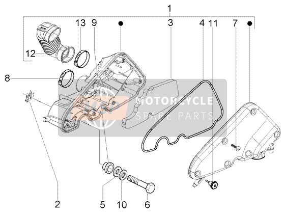 Vespa LX 150 2005 Luchtfilter voor een 2005 Vespa LX 150