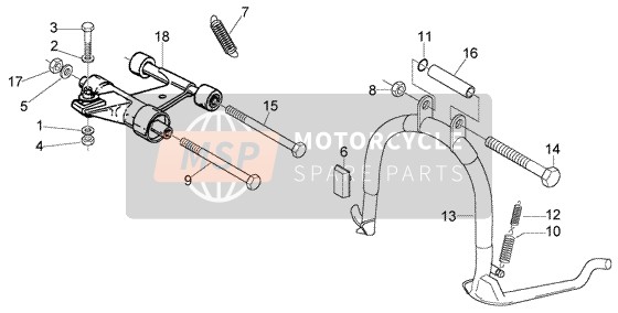 Vespa LX 150 2005 Central Stand-Swing Arm for a 2005 Vespa LX 150