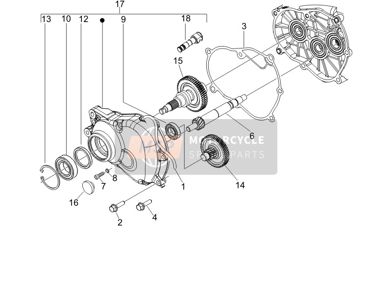 Vespa LX 150 4T 2006 Reduktionseinheit für ein 2006 Vespa LX 150 4T