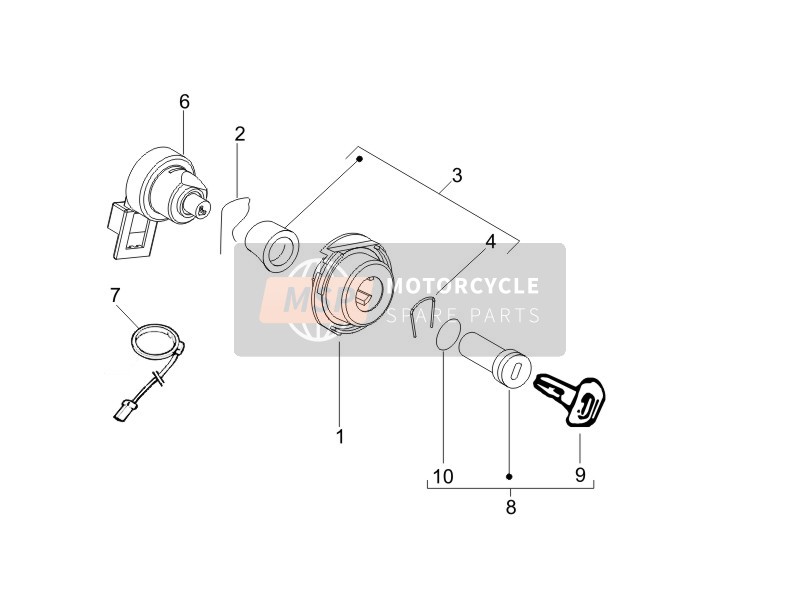 Vespa LX 150 4T 2006 Schlösser für ein 2006 Vespa LX 150 4T