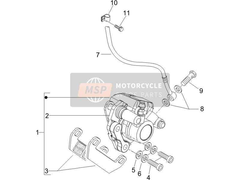 Vespa LX 150 4T 2006 Remmen Leidingen - Remklauwen voor een 2006 Vespa LX 150 4T