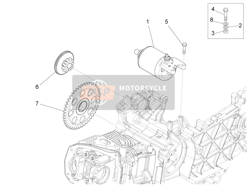 Vespa LX 150 4T 3V ie (Vietnam) E3 2012 Starter - Electric Starter for a 2012 Vespa LX 150 4T 3V ie (Vietnam) E3