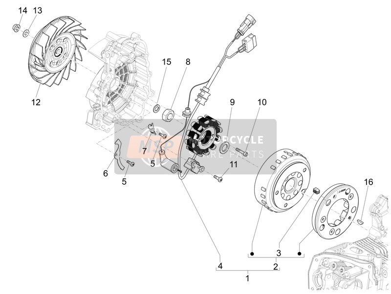 Vespa LX 150 4T 3V ie (Vietnam) E3 2014 Schwungrad Magnetzünder für ein 2014 Vespa LX 150 4T 3V ie (Vietnam) E3