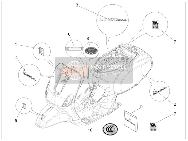 676055, Naamplaatje Lx 150 3V Ie, Piaggio, 0