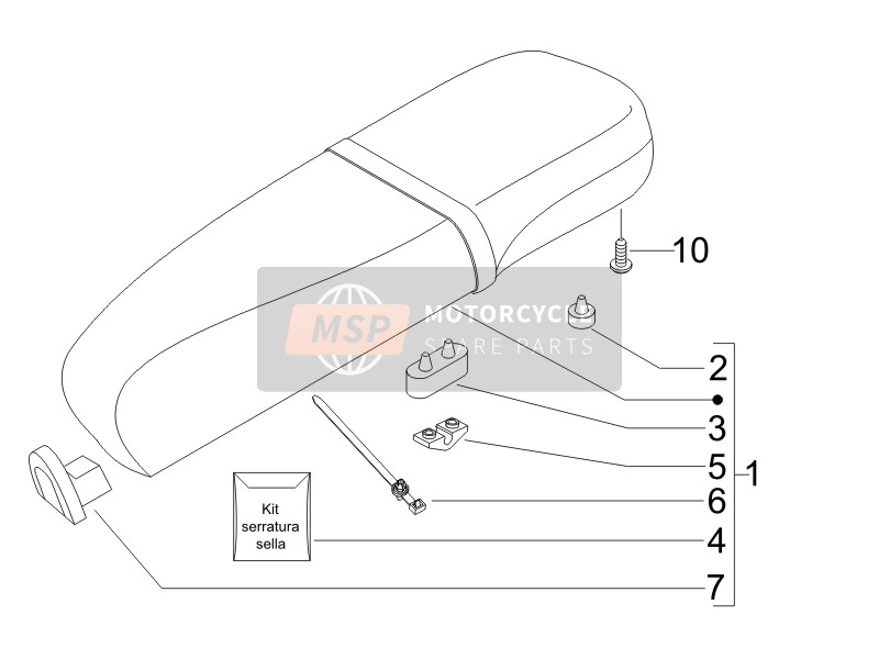 Vespa LX 150 4T E3 2006 Sattel/Sitze für ein 2006 Vespa LX 150 4T E3