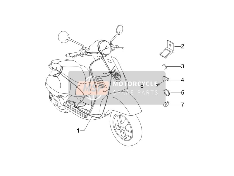 Vespa LX 150 4T E3 2006 Hoofdkabelboom voor een 2006 Vespa LX 150 4T E3