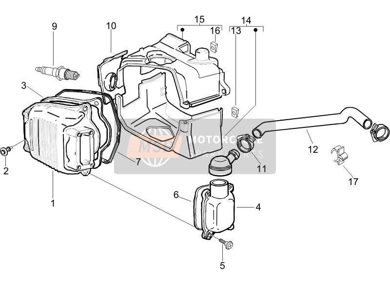 Vespa LX 150 4T E3 2009 Cylinder Head Cover for a 2009 Vespa LX 150 4T E3