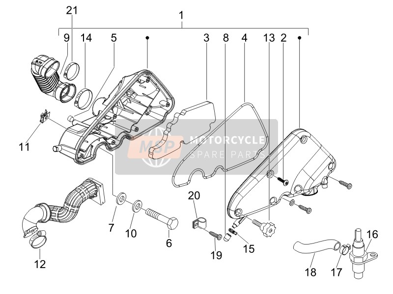 Vespa LX 150 4T E3 2009 Luftfilter für ein 2009 Vespa LX 150 4T E3