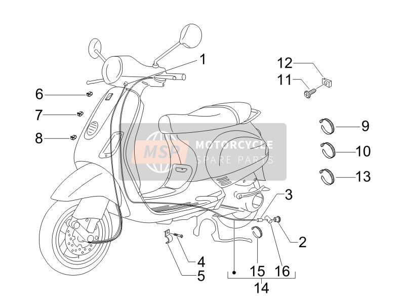 Vespa LX 150 4T E3 2009 Trasmissioni per un 2009 Vespa LX 150 4T E3