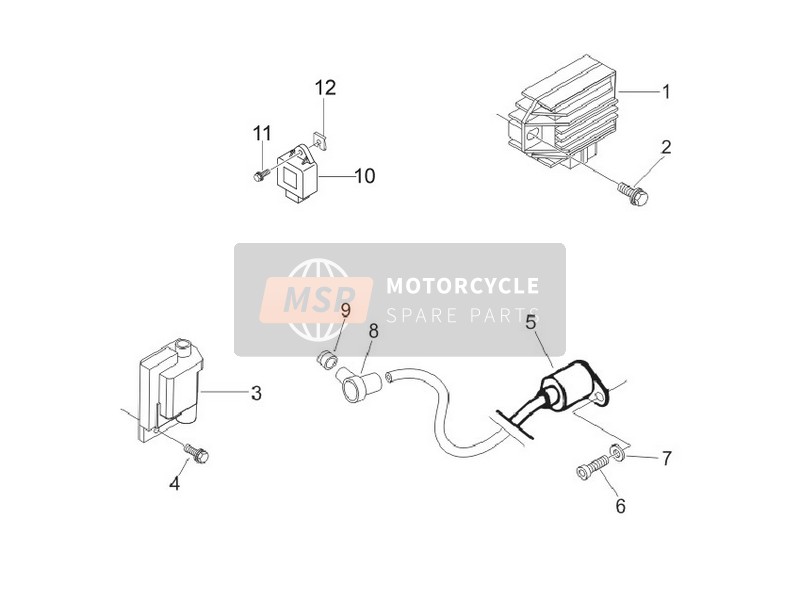 Vespa LX 150 4T E3 (Vietnam) 2012 Reguladores de voltaje - Unidades de control electrónico (ecu) - H.T. Bobina para un 2012 Vespa LX 150 4T E3 (Vietnam)