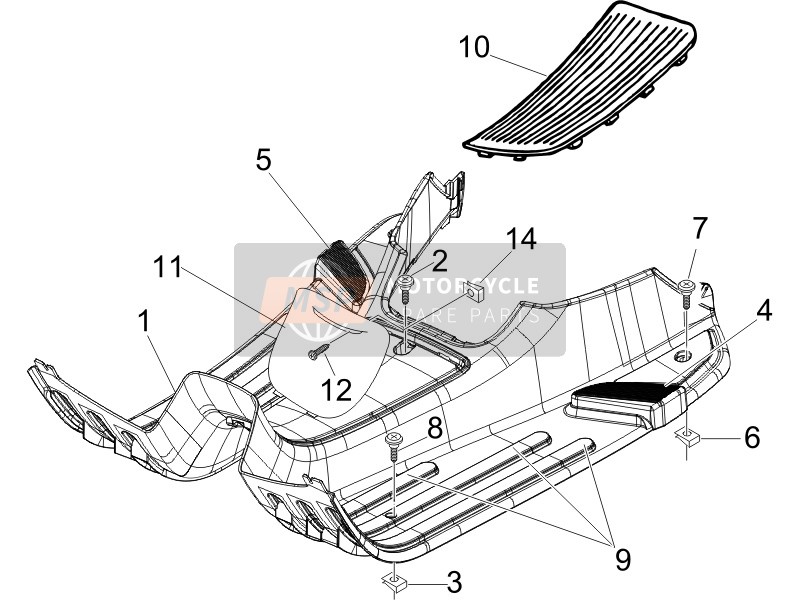 Central Cover - Footrests