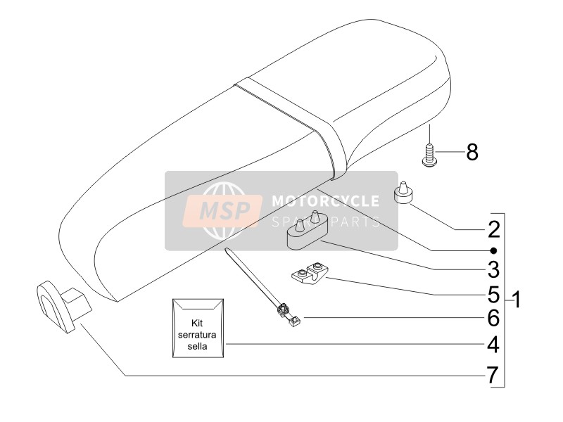 Vespa LX 150 4T (USA) 2008 Sattel/Sitze für ein 2008 Vespa LX 150 4T (USA)