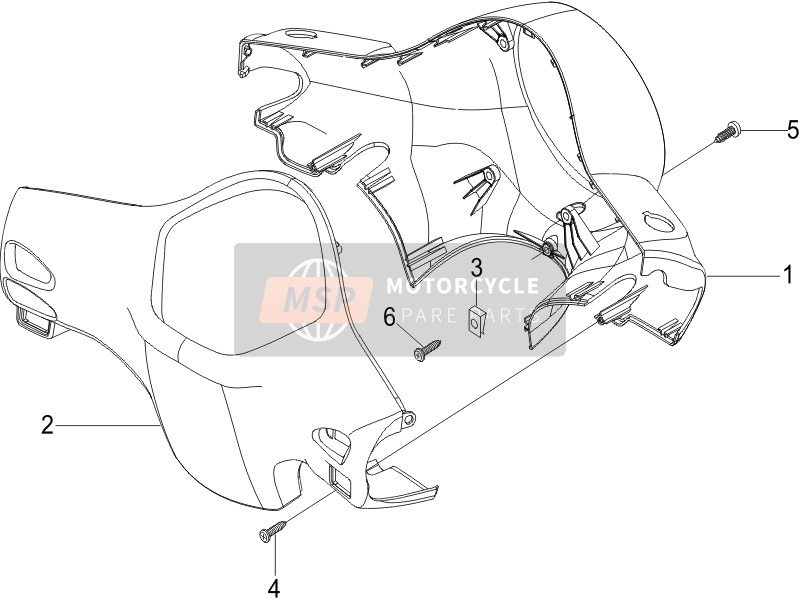 65293500H9, Voorkant Stuur Afdekking, Piaggio, 0