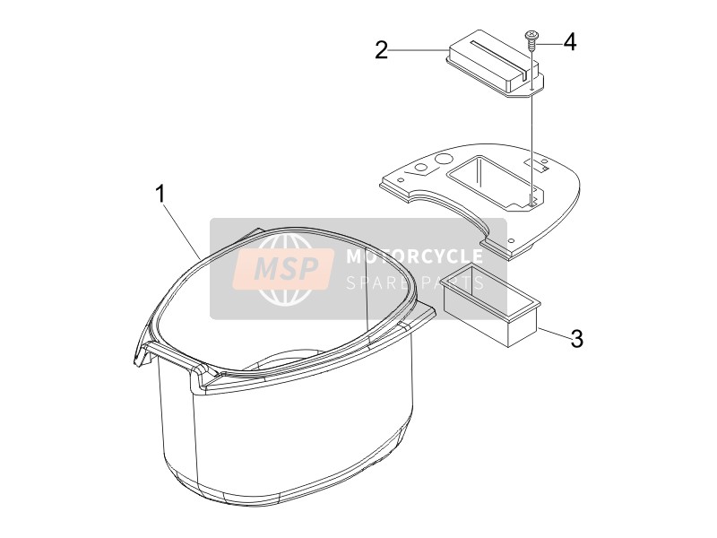 Vespa LX 50 2T (D) 2005 Vivienda del casco - Debajo de la silla de montar para un 2005 Vespa LX 50 2T (D)