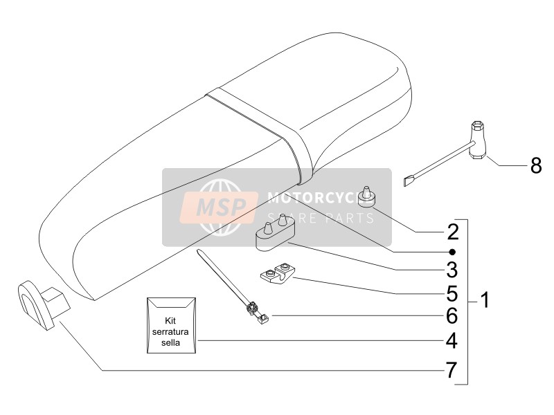 Vespa LX 50 2T (D) 2005 Sella/Posti a sedere per un 2005 Vespa LX 50 2T (D)