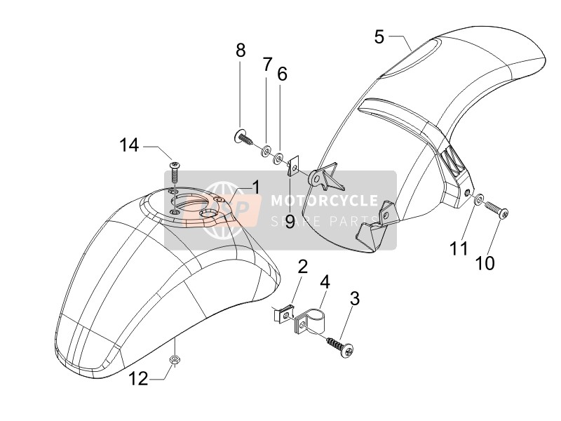 6665280018, Voorwielspatbord, Piaggio, 0