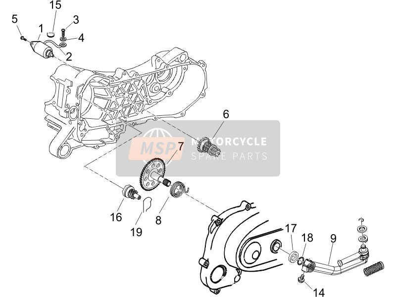 Vespa LX 50 4T 2006 Inicio - Arrancador eléctrico para un 2006 Vespa LX 50 4T