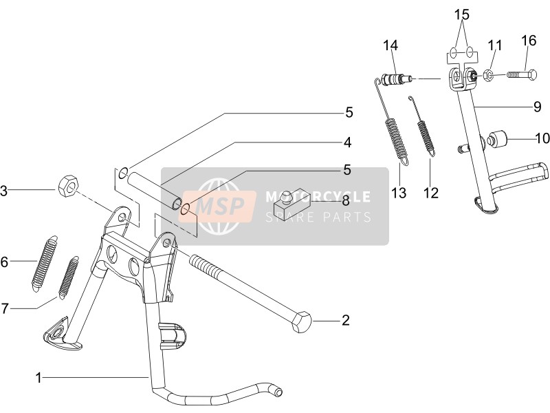 Vespa LX 50 4T 2008 Ständer für ein 2008 Vespa LX 50 4T