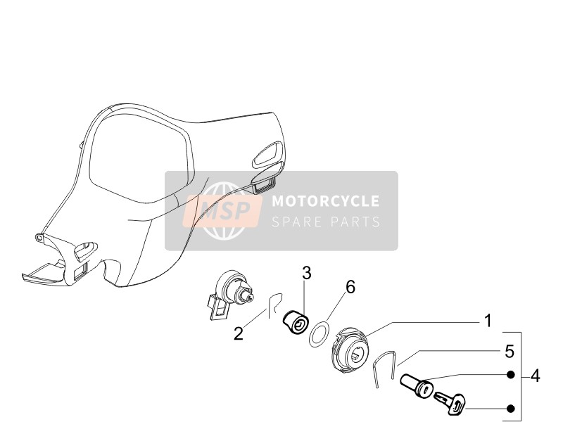 Vespa LX 50 4T 2007 Serrature per un 2007 Vespa LX 50 4T