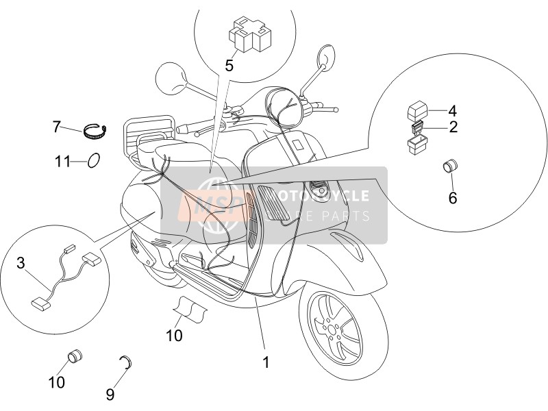 Vespa LX 50 4T 2007 Cablaggio principale per un 2007 Vespa LX 50 4T