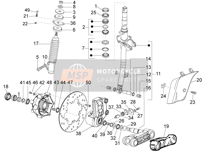 601997, Front Shock Absorber Cpl., Piaggio, 1